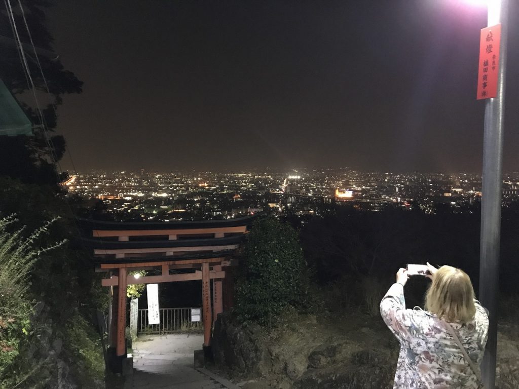 night hiking in Japan