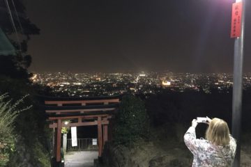 night hiking in Japan
