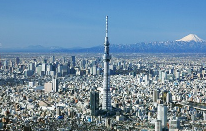 Tokyo Sky Tree with Mt. Fuji in the background